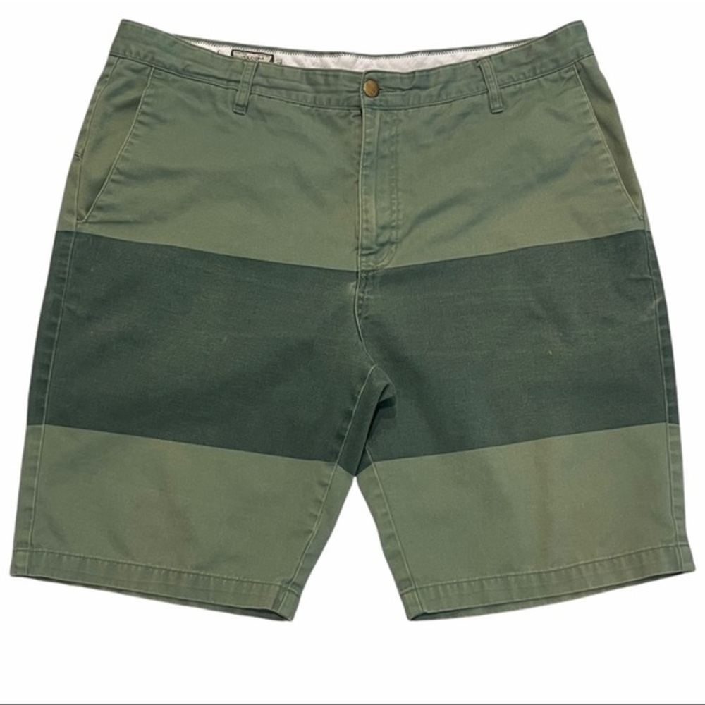 VOLCOM Men’s Monty Block Green Stripe Shorts Size 38